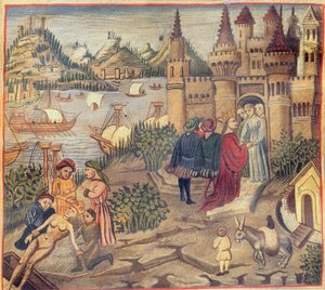 Avicenna (इब्न सिना) (980-1037) द्वारा दवा के कैनन से सालेर्नो के स्कूल की प्रतिकृति