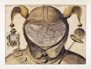 फूल्स कैप वर्ल्ड मैप, c.1590 (उत्कीर्णन) द्वारा इतालवी स्कूल