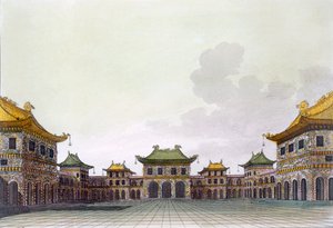 पीकिंग में एक अमीर व्यक्ति का घर, c.1820s-30s द्वारा इतालवी स्कूल