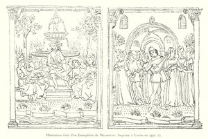 1492 में वेनिस में छपी डिकैमरन की एक प्रति से चित्रण, I (उत्कीर्णन) द्वारा इतालवी स्कूल