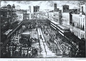 पियाजा नवोना में बड़ा टूर्नामेंट, c.1610 द्वारा इतालवी स्कूल