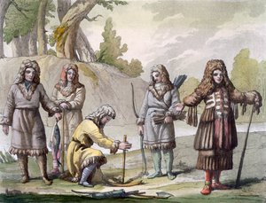 कामचटका के पुरुष, पूर्वी रूस, c.1820s-30s द्वारा इतालवी स्कूल