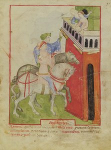 Nouy ACQ अक्षांश 1673 f.93 घुड़सवारी, Tacuinum स्वस्थ, c.1390-1400 से द्वारा इतालवी स्कूल