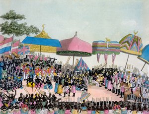 कॉस्टुमी देई से यम प्रथा का विहंगम दृश्य ... Giulio Ferrario, c.1820s-30 द्वारा इतालवी स्कूल
