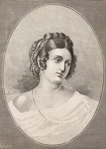 कोस्टानज़ा मोंटी (1792-1840) का पोर्ट्रेट, इतालवी कवि, एल 'इलस्ट्रेशन इटालियाना से सेंटेनरी द्वारा उत्कीर्ण, संख्या 34, 24 अगस्त 1884 द्वारा इतालवी स्कूल
