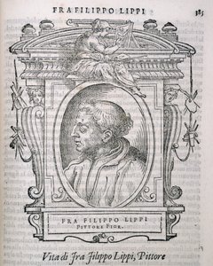 आर्टिस्टों के वासरिस लाइव्स से फ्रा फिलिपो लिप्पी (c.1406-69) का चित्रण, पहली बार 50 द्वारा इतालवी स्कूल