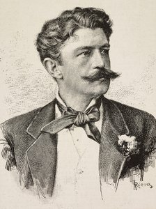 हर्बर्ट वॉन बिस्मार्क (1849-1904) का पोर्ट्रेट, जर्मन राजनेता, रिएरा द्वारा वियानेलो ब्रदर्स की तस्वीर से उकेरा गया, L'इलस्ट्रेशन इटालियाना से, नंबर 44, 2 नवंबर द्वारा इतालवी स्कूल