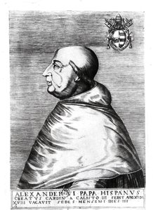 पोप अलेक्जेंडर VI (1492-1503) की पोर्ट्रेट 16 वीं -17 वीं शताब्दी द्वारा इतालवी स्कूल