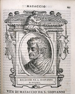 आर्टिस्ट के वासरिस लाइव्स से टॉमासो मासिआको (1401-28) का चित्रण, पहली बार 1550 में प्रकाशित हुआ द्वारा इतालवी स्कूल