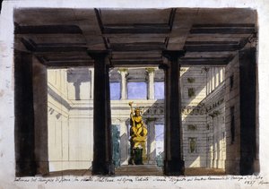 "पोलियूटो", टीट्रो कोमुनले, फ़ेंज़ा, 1857 के लिए सेट डिज़ाइन द्वारा इतालवी स्कूल