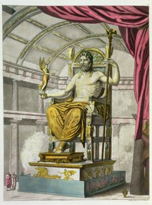 कोस्टुमी दे रोमानी से एक मंदिर में बृहस्पति की प्रतिमा, एंजेलो बायसियोली (1790-1830), c.1805-20 (एक्वाटिंट) द्वारा उकेरी गई द्वारा इतालवी स्कूल