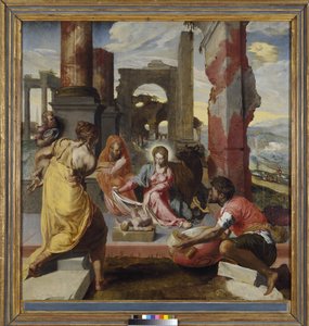 चरवाहों की आराधना, c.1560 द्वारा इतालवी स्कूल