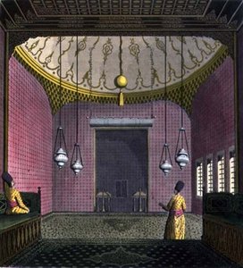जियाकोमो बुस्सी (एक्वाटिंट) द्वारा उकेरी गई द मकबरा ऑफ द ग्रैंड विसिर रागिब-पास्चा, भाग III से प्लेट 40, 'द हिस्ट्री ऑफ द नेशंस' का खंड I द्वारा इतालवी स्कूल