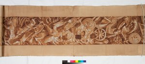 प्राचीन के बाद के तीन चित्र, c.1750 (काले चाक में बेहोश संकेत पर भूरे रंग के धुले में उगे ब्रश) द्वारा इतालवी स्कूल
