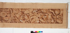 प्राचीन के बाद के तीन चित्र, c.1750 (काले चाक में बेहोश संकेत पर भूरे रंग के धुले में उगे ब्रश) द्वारा इतालवी स्कूल