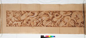 प्राचीन के बाद के तीन चित्र, c.1750 (काले चाक में बेहोश संकेत पर भूरे रंग के धुले में उगे ब्रश) द्वारा इतालवी स्कूल