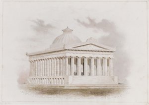 यूएस कस्टम हाउस, न्यूयॉर्क परिप्रेक्ष्य, 1834 द्वारा अलेक्जेंडर जैक्सन डेविस