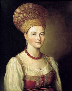 रूसी पोशाक में महिला चित्र, 1784 द्वारा इवान अर्गुनोव
