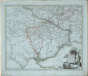नोवोरोस्सिय्स्क गवर्नरेट का सामान्य मानचित्र, 1779। द्वारा इवान इवानोविच इस्लेनयेव