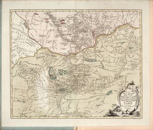साइबेरियन गवर्नरेट के 1777 के दक्षिणी भाग इरित्श नदी का नक्शा। द्वारा इवान इवानोविच इस्लेनयेव