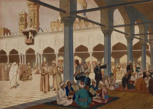 1928 में अल-अजहर मस्जिद और विश्वविद्यालय, काहिरा का आंगन द्वारा इवान याकोवलेविच बिलिबिन