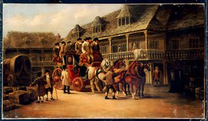 1879 में कोच में सवार होकर, लंदन