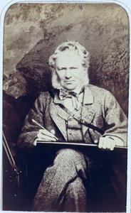 सर एडविन लैंडसीर का पोर्ट्रेट (1802-73) (एल्बम प्रिंट) द्वारा जेसी वाटकिंस