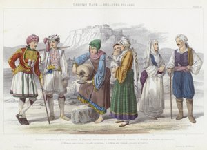 ग्रीसियन रेस, हेलेन्स, पेलास्गी (रंगीन उत्कीर्णन)