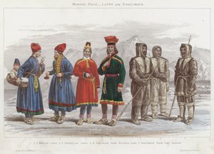 मंगोल जाति, लैप्स और एस्किमॉक्स (रंगीन उत्कीर्णन)