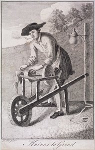 चाकू पीसने के लिए, लंदन का क्रीज, c1750 द्वारा जेएम