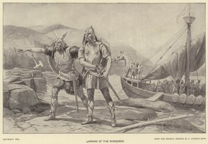 नॉर्समेन की लैंडिंग (लिथो) द्वारा जे (बाद) स्टीपल डेविस