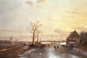 विंटर सीन, 1853 द्वारा जे। एंटोन मिग्नॉन