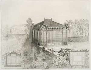 एक बगीचे मंडप की योजना और ऊंचाई, c.1880 द्वारा जे। बूसर्ड