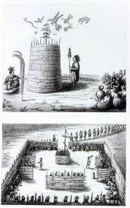 हेनरी स्कूलक्राफ्ट (1793-1864) की एक पुस्तक से पैगंबर का लॉज और मेडविस द्वारा JC Tidball