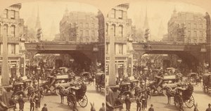 लुडगेट हिल, लंदन, इंग्लैंड, 1850-1910 के 4 स्टीरियोग्राफ़ दृश्यों का समूह। द्वारा जेएफ जार्विस