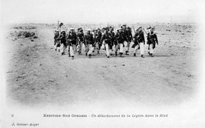 सहारा रेगिस्तान में फ्रेंच विदेशी सेना की एक टुकड़ी, अल्जीरिया, c1905 द्वारा जे। गीजर