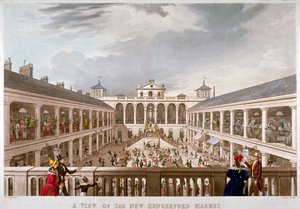 न्यू हंगरफोर्ड मार्केट का एक दृश्य, वेस्टमिंस्टर, लंदन, 1833