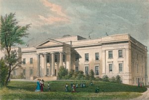 न्यू मर्चेंट मेडेन हॉस्पिटल, लॉरिस्टन लेन, एडिनबर्ग, c1830। द्वारा जे हेंशालो