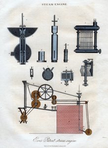 ईव्स पेटेंट स्टीम इंजन, 1827। द्वारा जे। पास