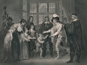 चार्ल्स I का साक्षात्कार उनके बच्चों के साथ, 1649, 19 वीं सदी के मध्य में। द्वारा जे रोजर्स