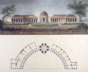 बेयरुथ हर्मिटेज में सूर्य का मंदिर c.1780 (कागज पर wc) द्वारा जे। साहेर
