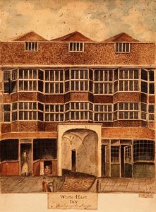 व्हाइट हार्ट इन, बिशपगेट स्ट्रीट, c.1810 द्वारा जे। विलियम्स