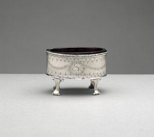 नमक डिश, सी। 1785-1803 (चांदी और कांच) द्वारा जैकब गेरिट्स (attr.to) लांसिंग