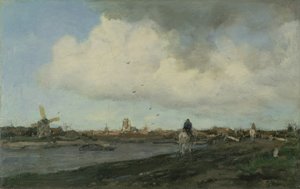 विंडमिल्स के साथ लैंडस्केप, 1890-5