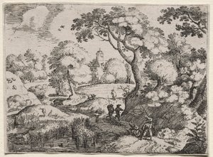 सिक्स लैंडस्केप्स: पाथ इन स्वैम्प एंड वुडेड बैंक, c। 1595।