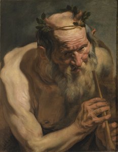 ओल्ड सटायर होल्डिंग ए बांसुरी, c.1620 द्वारा जैकब जॉर्डन