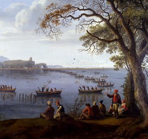 जैकब फिलिप हैकर्ट (1737-1807) द्वारा फर्डिनेंड IV फुसारो झील पर शिकार करता है, विवरण द्वारा जैकब फिलिप हैकर
