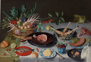 फिर भी जीवन मांस, मछली, सब्जियों और फलों के साथ, c.1615-20