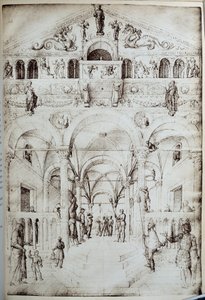 जैकोपो बेलिनी (1400-1470) 15वीं सदी के सूर्य द्वारा कलम और स्याही में ला फ्लैगेलेशन डू क्राइस्ट ड्राइंग। 0,42x0,28 मीटर पेरिस, मुसी डू लौवर