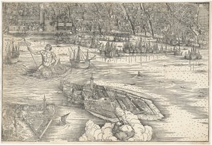 वेनिस का दृश्य [निचला केंद्र ब्लॉक], 1500। द्वारा जैकोपो डी बारबारी